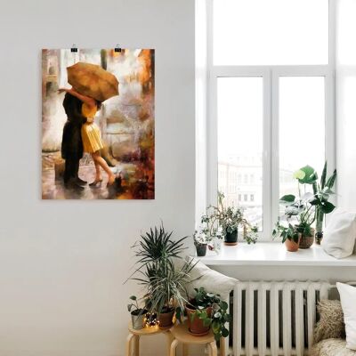 ARTLAND - Kuss unter Regenschirm - 30x40 cm - Wandbild ARTLAND - Kuss unter Regenschirm - 30x40 cm - Wandbild