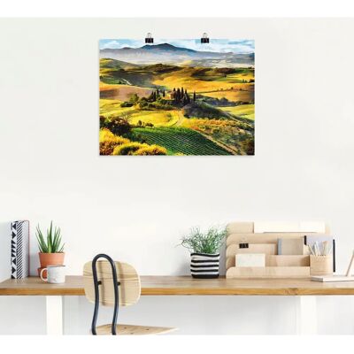 ARTland - Toskana von oben - 80 cm x 60 cm - Wall art ARTland - Toskana von oben - 80 cm x 60 cm - Wall art