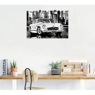 ARTland - 300 SL Flügeltürer - Schwarz - 60 cm x 40 cm - Wall art ARTland - 300 SL Flügeltürer - Schwarz - 60 cm x 40 cm - Wall art
