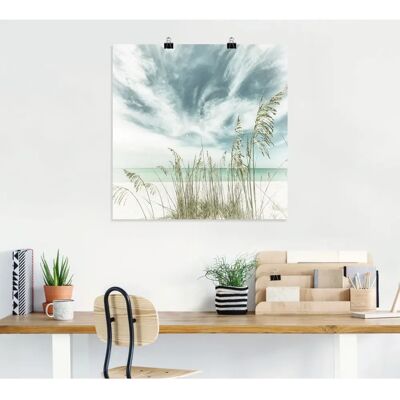 ARTLAND - Allein am Strand - 40x40 cm - blau - Wall art ARTLAND - Allein am Strand - 40x40 cm - blau - Wall art