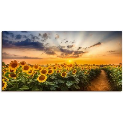ARTLAND Sonnenblumenfeld bei Sonnenuntergang Leinwandbild - Blumenprint ARTLAND Sonnenblumenfeld bei Sonnenuntergang Leinwandbild - Blumenprint