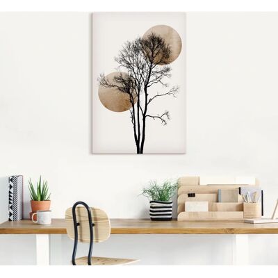 ARTLAND Sonne und Mond versteckt Wandbild - Leinwand, Aluminium, Outdoor ARTLAND Sonne und Mond versteckt Wandbild - Leinwand, Aluminium, Outdoor