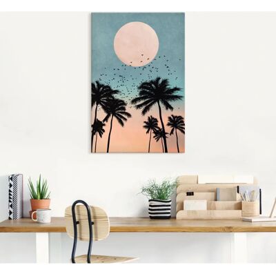 ARTLAND Sonnenaufgang Leinwandbild - Sonnenuntergang & -aufgang, Grau, 60x90cm ARTLAND Sonnenaufgang Leinwandbild - Sonnenuntergang & -aufgang, Grau, 60x90cm