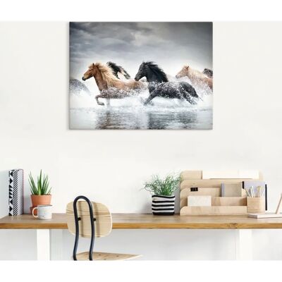 ARTLAND Pferderennen V Beigefarbenes Leinwandbild - Wandbild ARTLAND Pferderennen V Beigefarbenes Leinwandbild - Wandbild