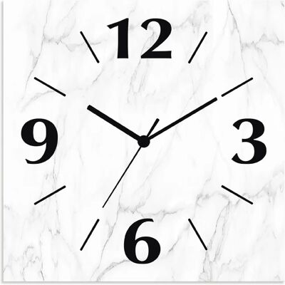 ARTLAND - Weiße Marmor Textur - 30x30x0.3 cm - Wanduhr ARTLAND - Weiße Marmor Textur - 30x30x0.3 cm - Wanduhr