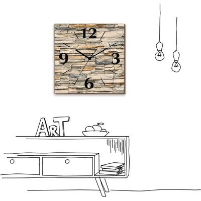 ARTLAND - 9911UA - Backsteinmuster - Beige - Wall clock ARTLAND - 9911UA - Backsteinmuster - Beige - Wall clock