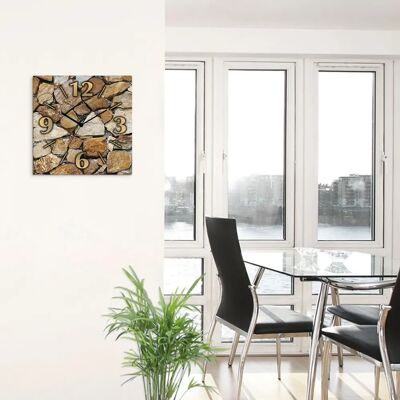 ARTLAND Braune Steinwand Uhr - Lautlos, 30cm ARTLAND Braune Steinwand Uhr - Lautlos, 30cm