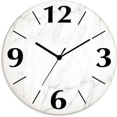 ARTLAND Weiße Marmor Textur Wanduhr - Wanduhr ARTLAND Weiße Marmor Textur Wanduhr - Wanduhr