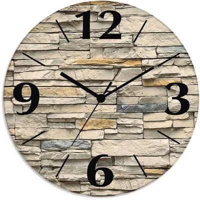ARTLAND Beige Runde Wanduhr - 30cm - Holzstil ARTLAND Beige Runde Wanduhr - 30cm - Holzstil