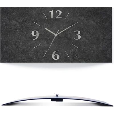 ARTLAND Schwarze 50x25cm 3D Wölbung Wanduhr - Wanduhren ARTLAND Schwarze 50x25cm 3D Wölbung Wanduhr - Wanduhren