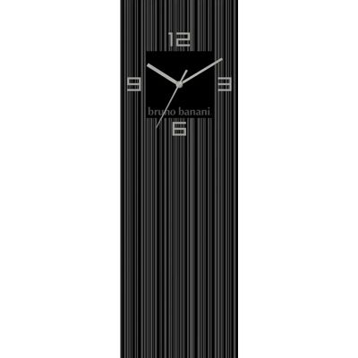 Bruno Banani Thin Stripes auf Glas - schwarz - 20x60 cm - Wanduhr Bruno Banani Thin Stripes auf Glas - schwarz - 20x60 cm - Wanduhr