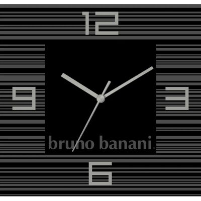 Bruno Banani - Thin Stripes auf Alu - schwarz - Wall Clock Bruno Banani - Thin Stripes auf Alu - schwarz - Wall Clock
