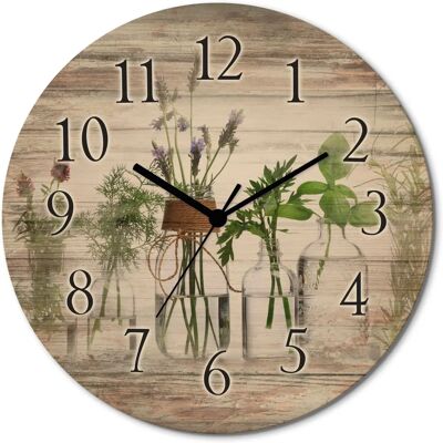 ARTland - Öle mit Kräutern - grün - 30 cm - Wall clock ARTland - Öle mit Kräutern - grün - 30 cm - Wall clock