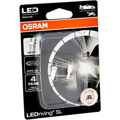 Ampoule LED OSRAM W2x4.6d - 12V 6000K - Blanc froid - Publicité Ampoule LED OSRAM W2x4.6d - 12V 6000K - Blanc froid - Publicité