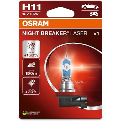 Osram H11 Laser Scheinwerferlampe - Bis zu 150% heller Osram H11 Laser Scheinwerferlampe - Bis zu 150% heller