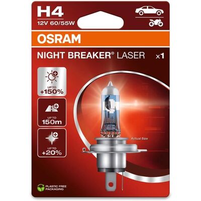 Osram Night Breaker Laser H4 Scheinwerferlampe - Bis zu 150% Heller Osram Night Breaker Laser H4 Scheinwerferlampe - Bis zu 150% Heller