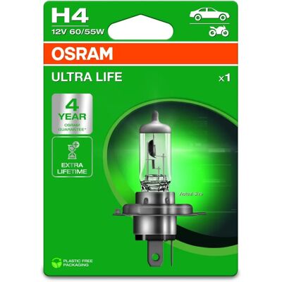 Osram Ultra Life H4 Headlight Bulb - Durable, 12V, 55/60W Osram Ultra Life H4 Headlight Bulb - Durable, 12V, 55/60W