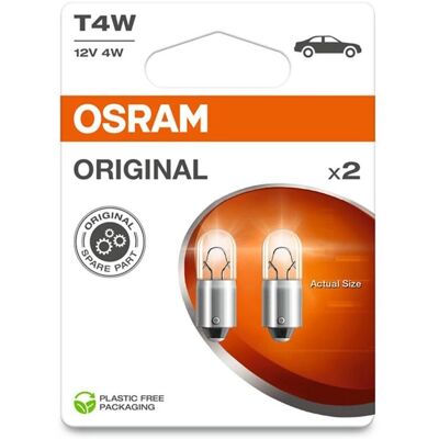 Ampoule auto Osram T4W 12V - Pack de 2 pour feux de plaque, position et clignotants - Publicité Ampoule auto Osram T4W 12V - Pack de 2 pour feux de plaque, position et clignotants - Publicité