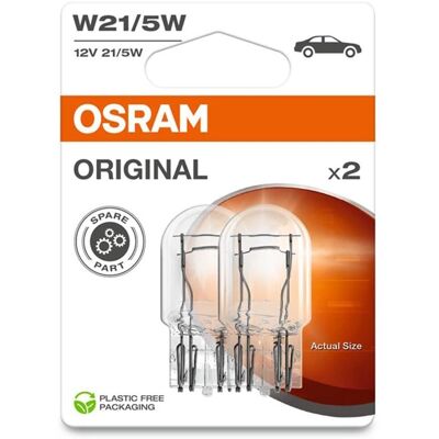 Ampoule Osram W21/5W 12V Originale - Frein, Stationnement, Jour, Clignotant - Publicité Ampoule Osram W21/5W 12V Originale - Frein, Stationnement, Jour, Clignotant - Publicité