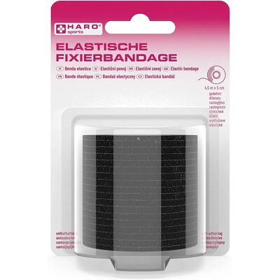 Haro - Bande de fixation élastique - Noir - 50 mm x 4,5 m - Lot de 10 Elastic fixation band - Publicité Haro - Bande de fixation élastique - Noir - 50 mm x 4,5 m - Lot de 10 Elastic fixation band - Publicité