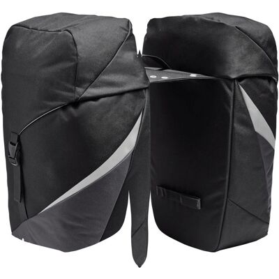 VAUDE TwinRoadster Fietstas - 52L, Zwart, Reflecterend, Waterdicht VAUDE TwinRoadster Fietstas - 52L, Zwart, Reflecterend, Waterdicht