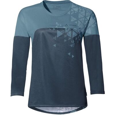 Vaude Gråblå Moab LS T-Shirt V - Andningsbar, återvunnen polyester, miljövänlig Vaude Gråblå Moab LS T-Shirt V - Andningsbar, återvunnen polyester, miljövänlig
