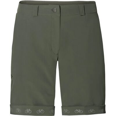 VAUDE Dames Fietsbroek - Groen Khaki - Cyclist Shorts VAUDE Dames Fietsbroek - Groen Khaki - Cyclist Shorts