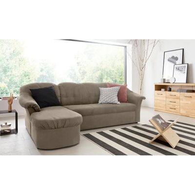 Domo Collection Pegnitz L-Form Sofa - Microfaser Chenille, Recamiere links, mit Bettfunktion Domo Collection Pegnitz L-Form Sofa - Microfaser Chenille, Recamiere links, mit Bettfunktion