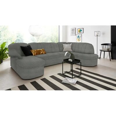 DOMO COLLECTION Pegnitz - U-Form Sofa - Grau - Modernes Design DOMO COLLECTION Pegnitz - U-Form Sofa - Grau - Modernes Design