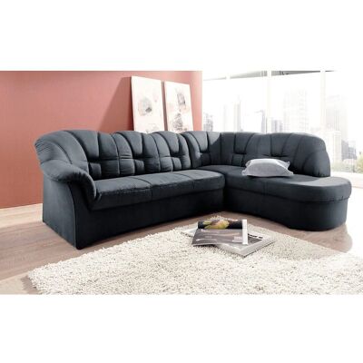 Domo Collection Papenburg Ecksofa - Mikrofaser, Schwarz - 241cm Domo Collection Papenburg Ecksofa - Mikrofaser, Schwarz - 241cm