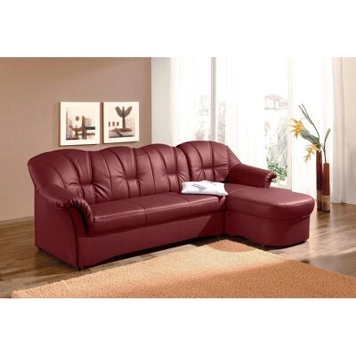 Domo Collection Papenburg Sofa - Rot, Mikrofaser, Leder, L-Form Domo Collection Papenburg Sofa - Rot, Mikrofaser, Leder, L-Form