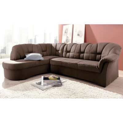 Domo Collection Papenburg L-Form Sofa - Sectional, Microfiber, Braun Domo Collection Papenburg L-Form Sofa - Sectional, Microfiber, Braun