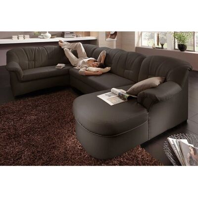 DOMO COLLECTION Papenburg U-Form Sofas - Microfaser, braun DOMO COLLECTION Papenburg U-Form Sofas - Microfaser, braun