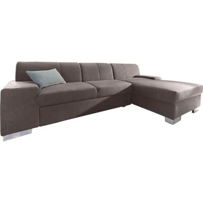 DOMO COLLECTION Star L-Form Sofa - Mikrofaser, Grau DOMO COLLECTION Star L-Form Sofa - Mikrofaser, Grau