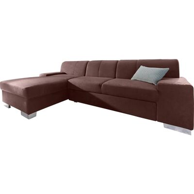 Domo Collection Stern L-Form Sofa - Microfaser, Recamiere, Bettfunktion Domo Collection Stern L-Form Sofa - Microfaser, Recamiere, Bettfunktion