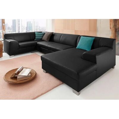Domo Collection Amando U-Form Sofa - U-förmiger Wohnbereich, Hochwertiges Kunstleder, Recamiere rechts Domo Collection Amando U-Form Sofa - U-förmiger Wohnbereich, Hochwertiges Kunstleder, Recamiere rechts
