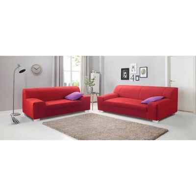 Domo Collection Amando Rotes Sofa-Set - Polstergarnitur Domo Collection Amando Rotes Sofa-Set - Polstergarnitur