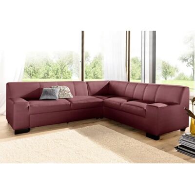Domo Collection Norma Top L-Form Sofa - Modern, Rot, Leder Domo Collection Norma Top L-Form Sofa - Modern, Rot, Leder