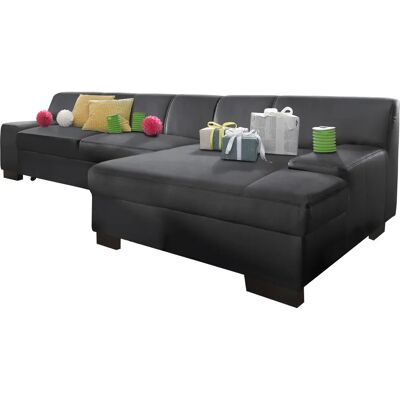 DOMO COLLECTION Norma Top L-Form Sofa - Komfortabel, mit Bettfunktion, Schwarz DOMO COLLECTION Norma Top L-Form Sofa - Komfortabel, mit Bettfunktion, Schwarz
