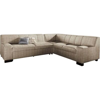 Domo Collection Norma L-Form Sofa - Beiges Microfaser, Struktur Domo Collection Norma L-Form Sofa - Beiges Microfaser, Struktur