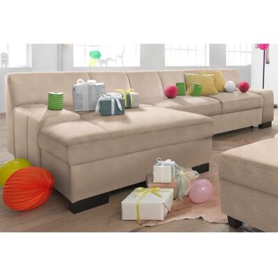 DOMO COLLECTION Norma L-Form Sofa - L-Form, Schlafmöglichkeit, Beige DOMO COLLECTION Norma L-Form Sofa - L-Form, Schlafmöglichkeit, Beige
