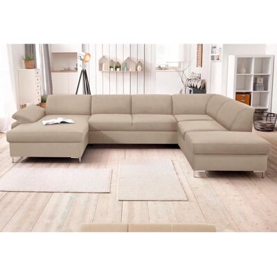Domo Collection Santana U-Form Beige Sofa - Wohnzimmermöbel Domo Collection Santana U-Form Beige Sofa - Wohnzimmermöbel