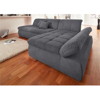 Domo collection NMoric XXL - Grau Chenille L-Form Sofa mit Bettfunktion Domo collection NMoric XXL - Grau Chenille L-Form Sofa mit Bettfunktion