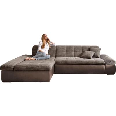 Domo Collection Moric Ecksofa - 3-Sitzer, L-Form, Braun Domo Collection Moric Ecksofa - 3-Sitzer, L-Form, Braun