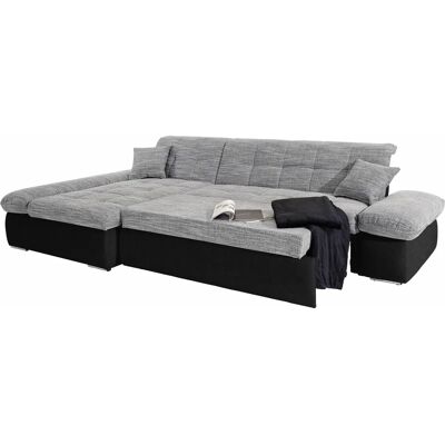 Domo Collection Moric Ecksofa - Microfaser, Grau, 300x80x172cm Domo Collection Moric Ecksofa - Microfaser, Grau, 300x80x172cm