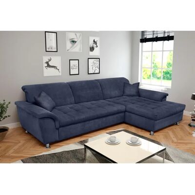 DOMO COLLECTION Franzi L-Form Sofa - Bezugsstoff, Blau Chenille, 278cm DOMO COLLECTION Franzi L-Form Sofa - Bezugsstoff, Blau Chenille, 278cm