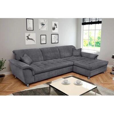 Domo Collection Franzi L-Form-Sofa in Dunkelgrau - Sofa Domo Collection Franzi L-Form-Sofa in Dunkelgrau - Sofa