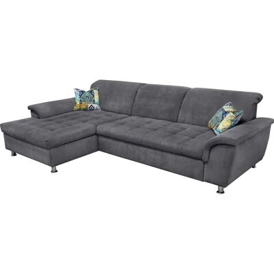 Domo Collection Franzi L-Form Sofa - Bezugsstoff, Dunkelgrau, 278cm Domo Collection Franzi L-Form Sofa - Bezugsstoff, Dunkelgrau, 278cm