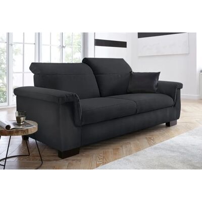 Domo Collection Sully - 2,5-Sitzer Sofa, Schwarz, Mikrofasern & Kunstleder Domo Collection Sully - 2,5-Sitzer Sofa, Schwarz, Mikrofasern & Kunstleder