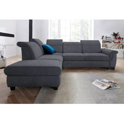 Domo Collection Sully L-Form Sofa - Mikrofaser, Grau Domo Collection Sully L-Form Sofa - Mikrofaser, Grau